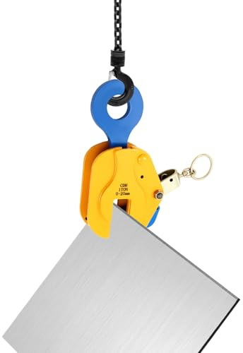 TFGXUE 1T - Abrazadera vertical para placa de carga pesada con bloque de prensa de engranajes, para elevación vertical de placas de 0 a 20 mm