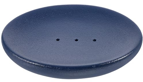 Ceramic Soap Dish Holder with Drainage, Easy Clean Bathroom Tray | Dark Blue Modern Style, Sturdy Ceramic Build, Suitable for Counter Top and Home Decor Accents