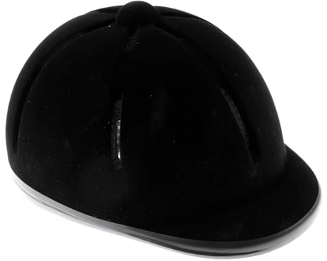 Equitazione Casco Casco da equitazione for bambini, regolabile, in velluto, for cavalieri, nero