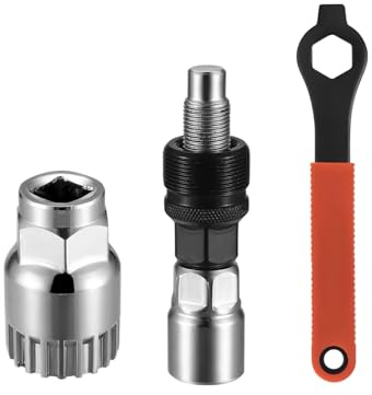 QLK Fahrrad Kurbelabzieher und Tretlager Werkzeuge, Fahrradkurbel Abzieher, Fahrrad Innenlager Entferner, 16mm Schlüssel Fahrrad Kurbel Schraubenschlüssel Werkzeug Set zum Entfernen Fahrradkurbel