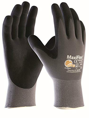 3 paia di guanti ATG 34-874 MaxiFlex Ultimate 3 guanti da montaggio grigio/nero 7