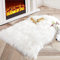 KYRD Tappeto in finta pelle di agnello, 60 x 90 cm, in finta pelle di agnello {Bianco 75 x 120 cm}