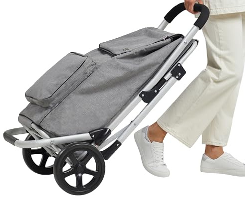 Bergs Aluminium Shopping Trolley with Seat (Grey)