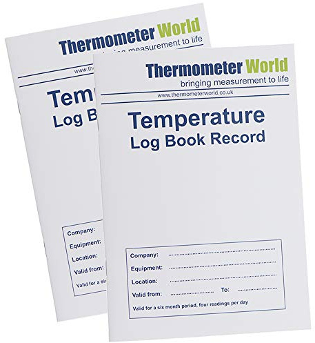 Twin Pack Fridge Temperature Log Book 6 Months Record