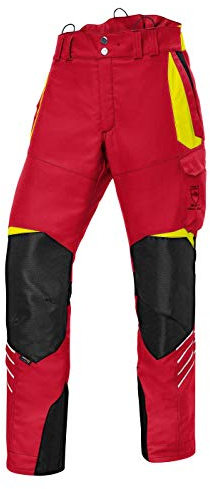 KÜBLER Forest - Pantaloni antitaglio PSA 3, Rosso/Giallo segnaletico.