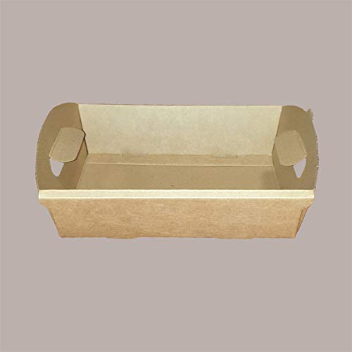 Lucgel, Cesto Vassoio Piccolo Cartone Avana, 320x220x85 mm, 10 pezzi