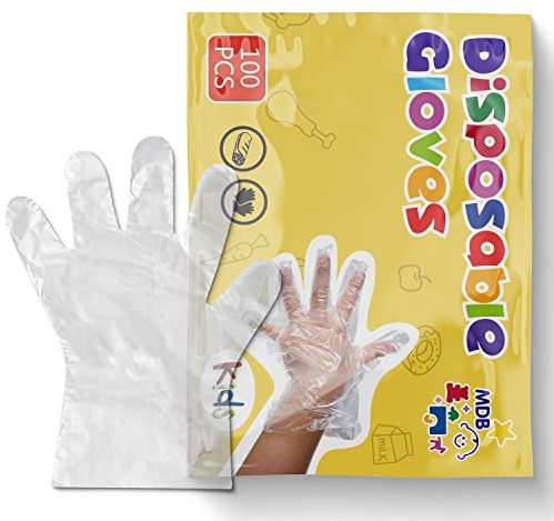 babyease Disposable Gloves for Kids - 100 Pack Multipurpose Gloves Powder Free, Latex Free for Food Prep, Crafting, Painting & Playing