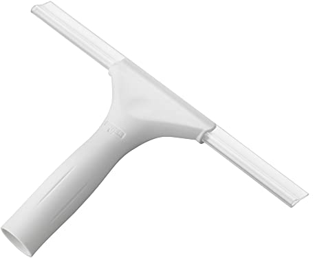 Unger Lavavetri doccia per pulizia del bagno con gancio per appenderlo, spazzola per doccia, lama in gomma da 25,4 cm e manico antiscivolo, per porte in vetro e finestre