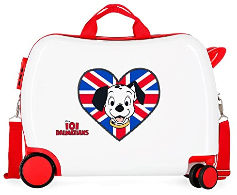 Disney 101 Dalmatiner, Kinderkoffer, weiß, 50 x 39 x 20 cm, Hartplastik, seitlicher Kombinationsverschluss, 34 l, 1,8 kg, 4 Räder
