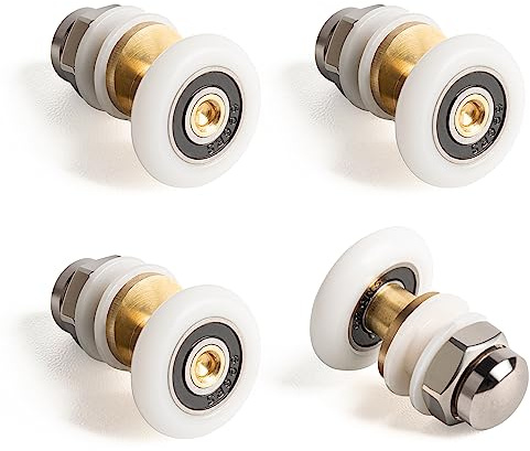 SPDYCESS 4 Pcs Roulette Porte Coulissante Douche 23mm, Poulie Excentrique pour Portes Cabine Douche Coulissante, Rechange de portes en verre