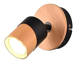 meineWunschleuchte Wandspot Korpus und Lampenschirm Naturholz, Höhe 13cm