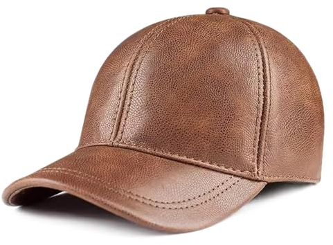 HNVAVQ Baseball Kappe für Männer Vintage Leder Baseballmütze Basecap Outdoor Freizeit Einstellbare Retro Mützen Kappe