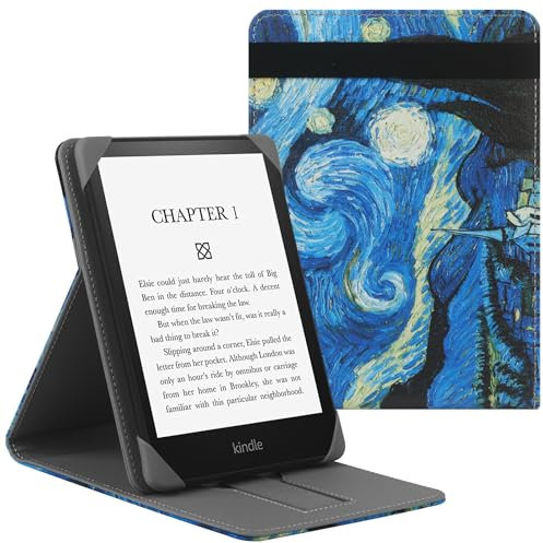 HoYiXi Universal Hülle für 6,6.8/7 Kindle Paperwhite/Colorsoft/Signature Edition 2024-2021 Kompatibel mit 6-6.8 Kobo/Pocketbook/Tolino/Sony eReaders Leder Stand Schutzhülle,Sternenhimmel