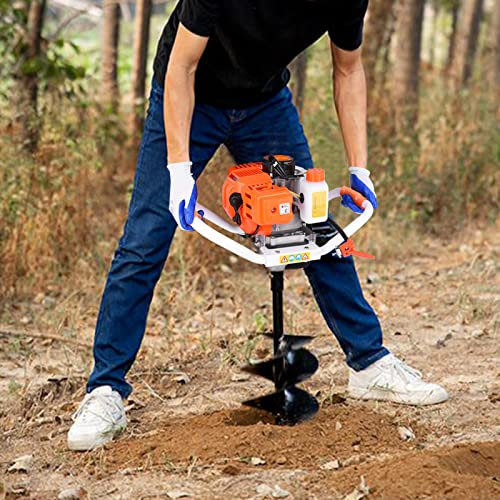 Iryreafer 【UK Warehouse, Fast Delivery】Auger Post Hole Digger, High Efficient Low Voice Switch Control Post Hole Digger Without Drill Bit 63cc Gas Powered Cordless Earth Auger Digger Machine