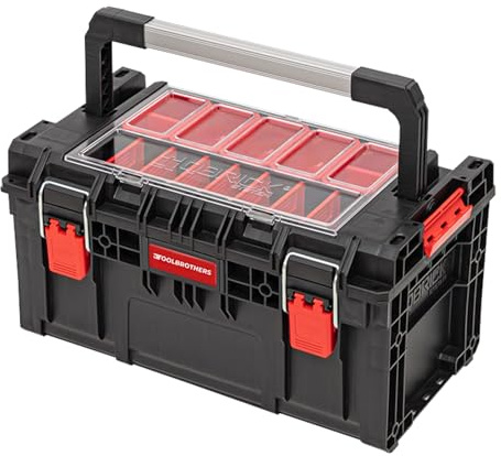 Toolbrothers RHINO XL Werkzeugkoffer ECO Handling+ Höhe L 26 l IP66 mit herausnehmbaren Trennwänden + Boxen