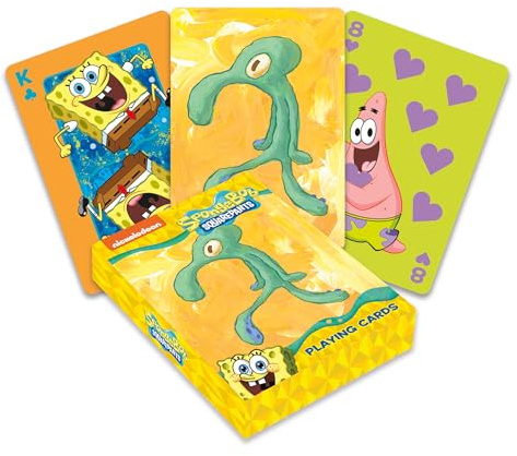 AQUARIUS Baraja de cartas con temática de Bob Esponja para tus juegos de cartas favoritos - Producto oficial de Bob Esponja y coleccionables