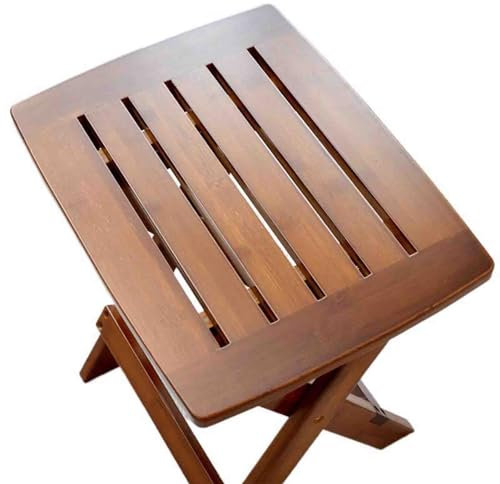 Skandinavischer einfacher Klappstuhl Bambusstuhl mit Rückenlehne Tragbarer Campinghocker Starke Tragfähigkeit TUT den Händen Nicht WEH Solide Struktur (Color : Walnut Brown, S : 33 * 26 * 35cm)