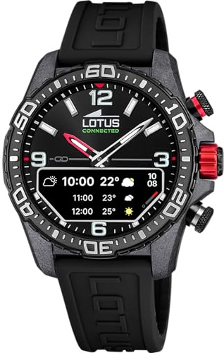 LOTUS Montre Intelligente Homme Hybride Connected D Caoutchouc - Analogique Intelligent 20000 - Contrôle Musique, Compteur de Pas, Notifications et Rejet d’Appels - Jusqu’à 10 Jours d’Autonomie