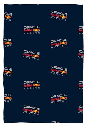 Oracle Red Bull Racing officiellt licensierad fleecefilt | Formel 1-design supermjukt varmt överkast | perfekt för tonårssovrum, camping och övernattningar | Storlek 100 x 150 cm | Marinblå
