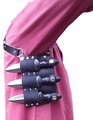 MDFCZXP Mittelalter Leder Achselhöhle Schwert Halter Unisex Wurfmesser Schwert Frosch mit Schultergurt