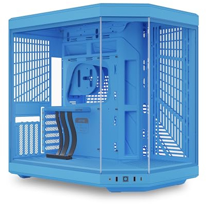 Hyte Y70 Boîtier PC de Jeu ATX pour Tour Moyenne – Verre trempé panoramique - Double Chambre - Châssis à Haut débit d'air - Câble élévateur PCIE 4.0 Inclus - Esthétique Moderne - Lait de Myrtille