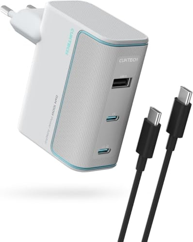 CUKTECH 10 Cargador USB C 100W, 3 Puertos GAN III y PD3.0 Cargador iPhone Carga Rapida, Cargador Múltiple Compacto para MacBook Air/Pro, iPad Pro, iPhone 16/15/14/13, Samsung S24/S23, Xiaomi - Blanco