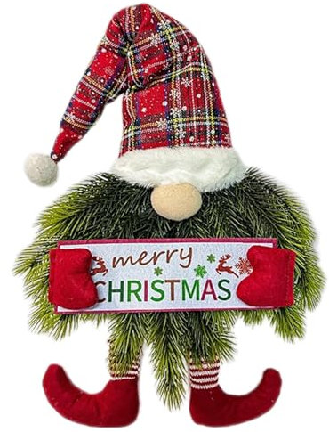 GNOME Door Wreath – Festlicher Weihnachts-Türhänger, mit Weihnachtsdekoration, perfekt für Vordertür, Fireplace, Wohnzimmer und Urlaubsdekoration