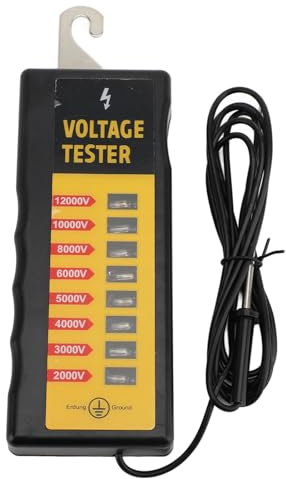 CHEOTIME Electric Fence Voltage Tester, Voltage Tester Tools with 8 Indicator Lights Portable Fence Fault Finder for Farm and Ranch