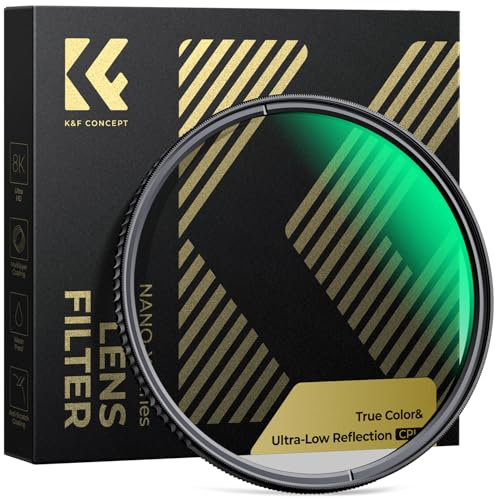 K&F CONCEPT 46mm True Color Polfilter & Ultra-niedrige Reflexion Polfilter | HD Optisches Glas mit Nano-Beschichtung, wasserfest kratzfest ölabweisend Ultradünner Filterrahmen, Nano-Xcel, FC704