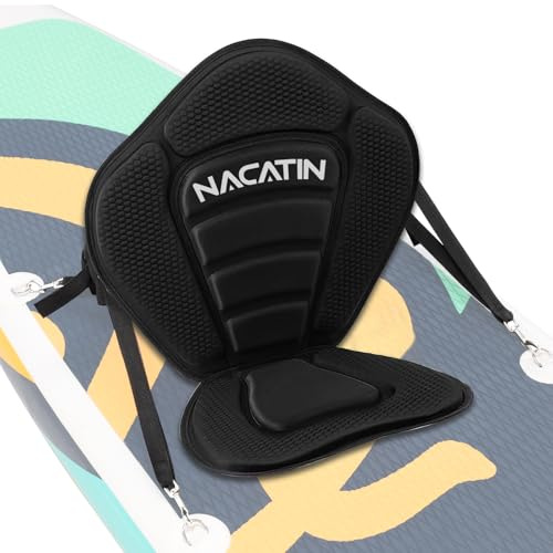 NACATIN Kajaksitz für SUP – Universeller Paddle Board Sitz mit Gurten & Schnellverschluss-Haken – Bequemer Umrüstsitz für Erwachsene