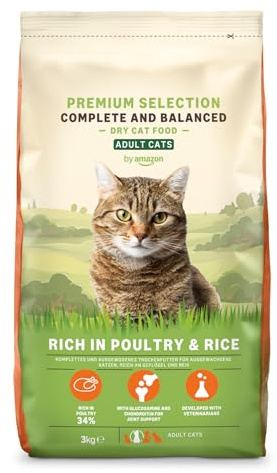 by Amazon Cibo secco completo per gatti adulti, ricco di pollo e riso, 3 kg