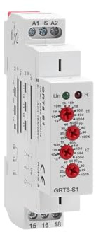 Relé Temporizado Asimétrico de Ciclo GRT8-S1 AC230V ON/OFF 1 SPDT con Retraso Ajustable de 0,1 s a 100 D para Instalación en Guía DIN para la Automatización Industrial y Doméstica