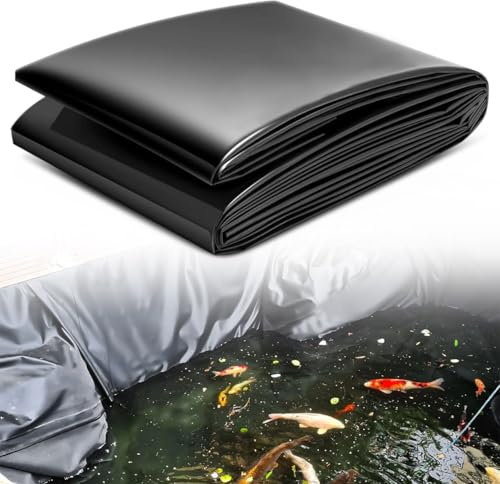2 x 2 m Bache pour Bassin en PE, Bâche Bassin Extérieur 0.2mm Epaisseur, Robuste Noire Liner, Durable Bâches Souples pour Poisson, Imperméable Bache pour Jardin, Cascades, Bassins D'agrément