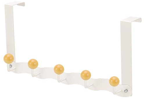 Kssvzz Perchero para Puerta 5 Ganchos, Colgador Puerta, Perchas Puertas Colgar sin Taladro, Protección Contra El óxido, Gancho para Puerta de Salón, Baño, Dormitorio (Blanco)