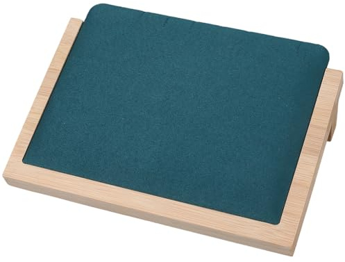 Beebeecraft Necklace Display Stand Bamboo 8 Slots Rectangle Jewelry Necklace Display Holder Organizer Board Props Tray with Velvet Mat for Women Vendors Selling Showcase Home Trade (Dark Green)