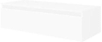 Liberoshopping Mobile bagno sospeso con cassetto soft closing in legno nobilitato– design moderno per lavabo da appoggio NILYA (Bianco Lucido, 120)