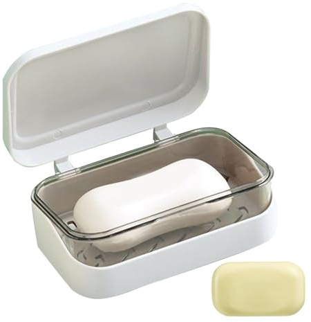 Soap Case for Shower - Double Layers Soap Dish,Space Saving Double Layer Container for Shower Travel Camping Bathroom Dishwashing Bathtub