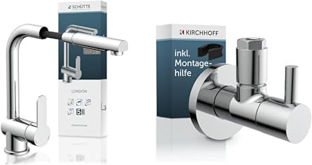 SCHÜTTE London Küchenarmatur + Kirchhoff Design Universal Eckventil mit Schnellverschluss