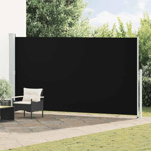 Emmtore Toldo Lateral retráctil para Patio Negro 200x500 cm