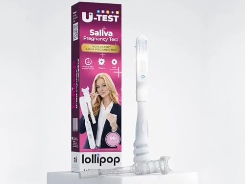 U-Test Lollipop Pregnancy Test Kit – Early Detection hCG Test, Easy Home Pregnancy Test, Saliva-Based, Accurate & Hygienic, Results After Missed Period