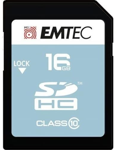 EMTEC ECMSD16GHC10CG - Scheda SD - Classe 10 - Serie Classic - SDXC - velocità di lettura fino a 25MB/s - 16 Gb - Nero