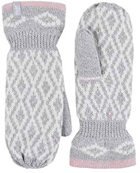 HEAT HOLDERS - Damen Winter bunt Fleece gestrickt Strick fäustlinge Handschuhe mit Innenfutter (One Size, Light Grey)