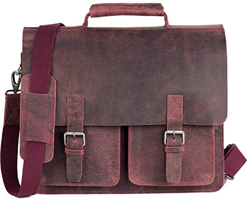 Jahn-Tasche - Sehr große Aktentasche/Lehrertasche Größe XL aus Büffel-Leder, Rost-Rot, Modell 422