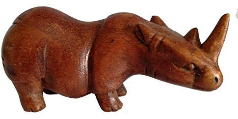 Wogeka - Nashorn - Holz Tier Figur Dekoration Handarbeit Schnitzerei Geschenk-Idee KTier 72