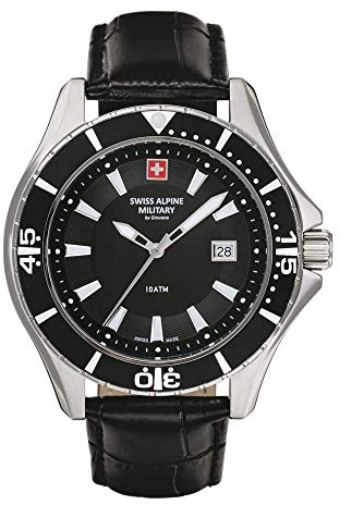 Swiss Alpine Military Herrenuhr Analog Quarz Leder 7040