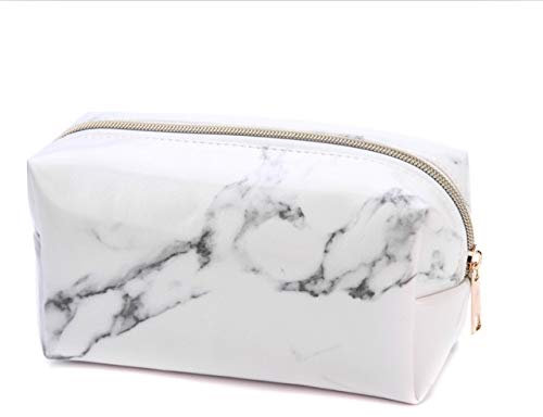 ZZjingli Netter Marmor Muster Mäppchen große Kapazität PU-Leder Cosmetic-Beutel-Bleistift-Beutel-Schule Bürobedarf (weiß) (Schwarz) (Color : Black)