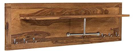 Woodkings® Garderobenleiste Stark Massivholz Palisander braun Kleiderhaken Flurgarderobe Garderobenpaneel Echtholz 150x40 cm