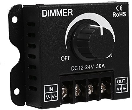 Goshyda LED Switch Dimmer, DC 12V-24V 30A LED Switch Dimmer Controller, con manopola di Controllo, per Regolare la luminosità Interruttore ON/off