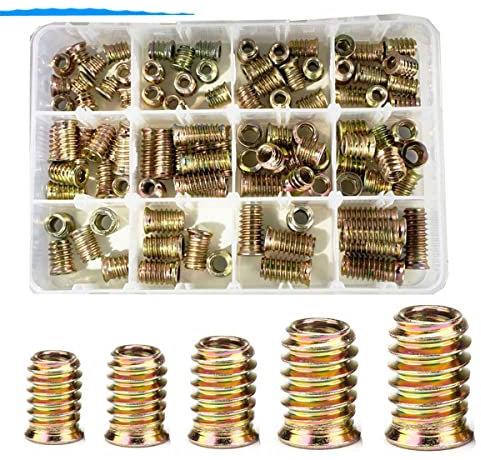 M6 M8 Ferro In Lega Di Zinco All'interno In Acciaio Al Carbonio Esagono Incassato Inserto Innesto Dado Filettato Per Mobili In Legno Assortimento Kit-M6 M8