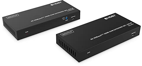 DIGITUS HDMI KVM Extender Set 150m HDBaseT 4K/60Hz PoC IR schwarz Kabel-/Adapterset Digital/Display/Video 150 m